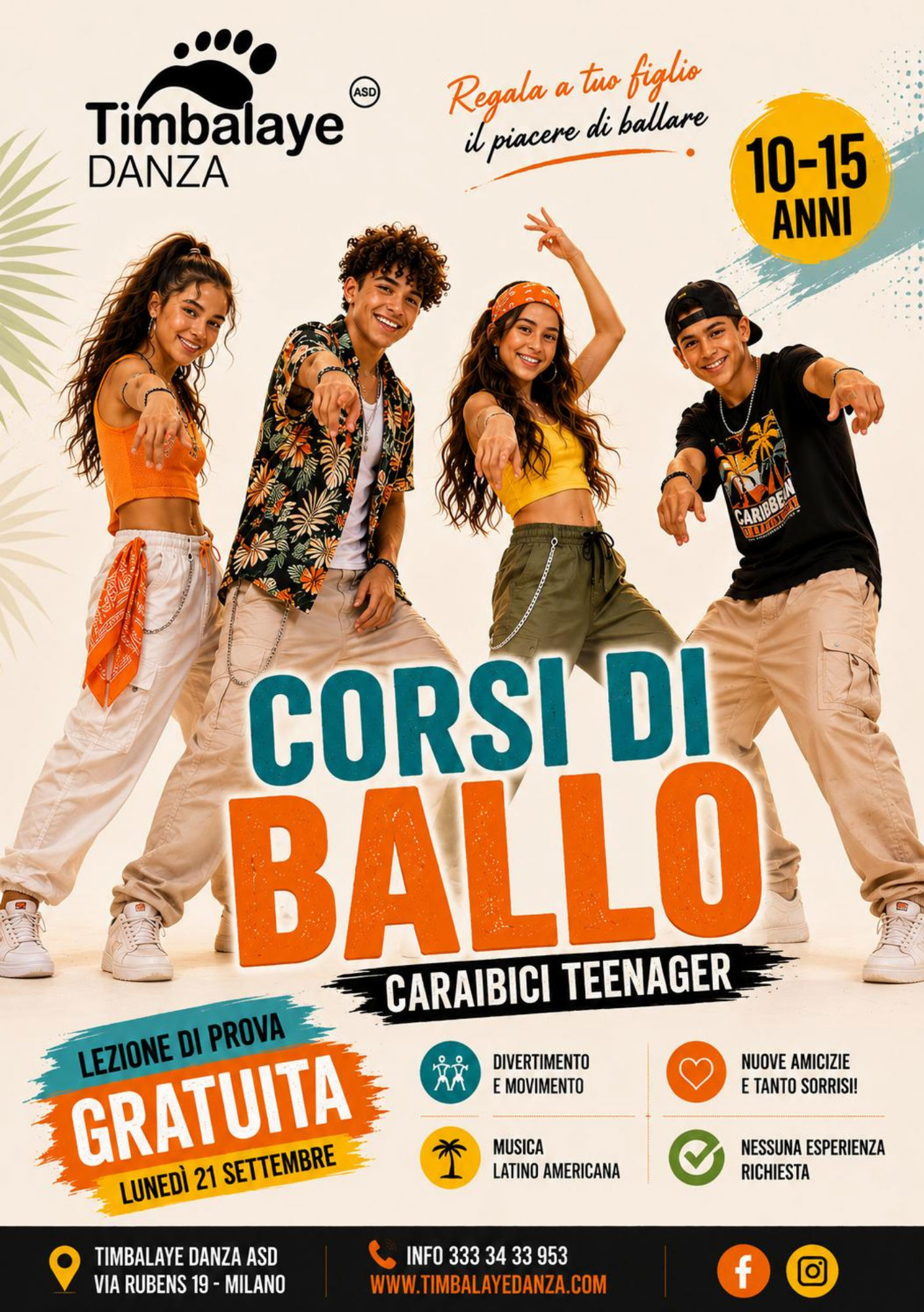 Corsi di ballo Caraibici Teenager Timbalaye Danza